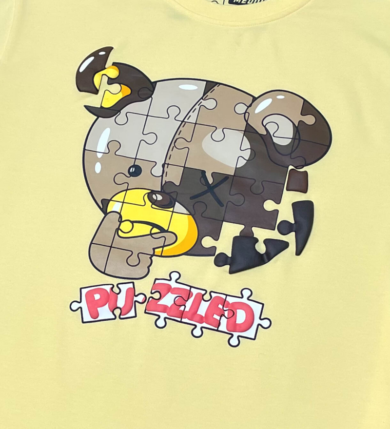 Civilized 'Puzzled Bear' T-Shirt (Lt. Yellow) CV5406 - Fresh N Fitted Inc