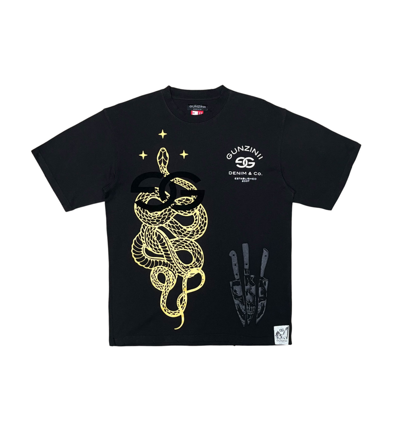 Gunzinii 'Rose & Weapons' T-Shirt (Black) GZ205 - Fresh N Fitted Inc
