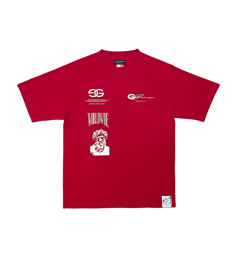 Gunzinii 'Warrior' T-Shirt (Red) GZ211 - Fresh N Fitted Inc
