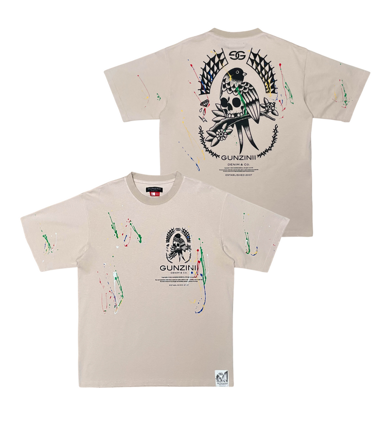 Gunzinii 'Fly Paint' T-Shirt (Khaki) GZ203 - Fresh N Fitted Inc