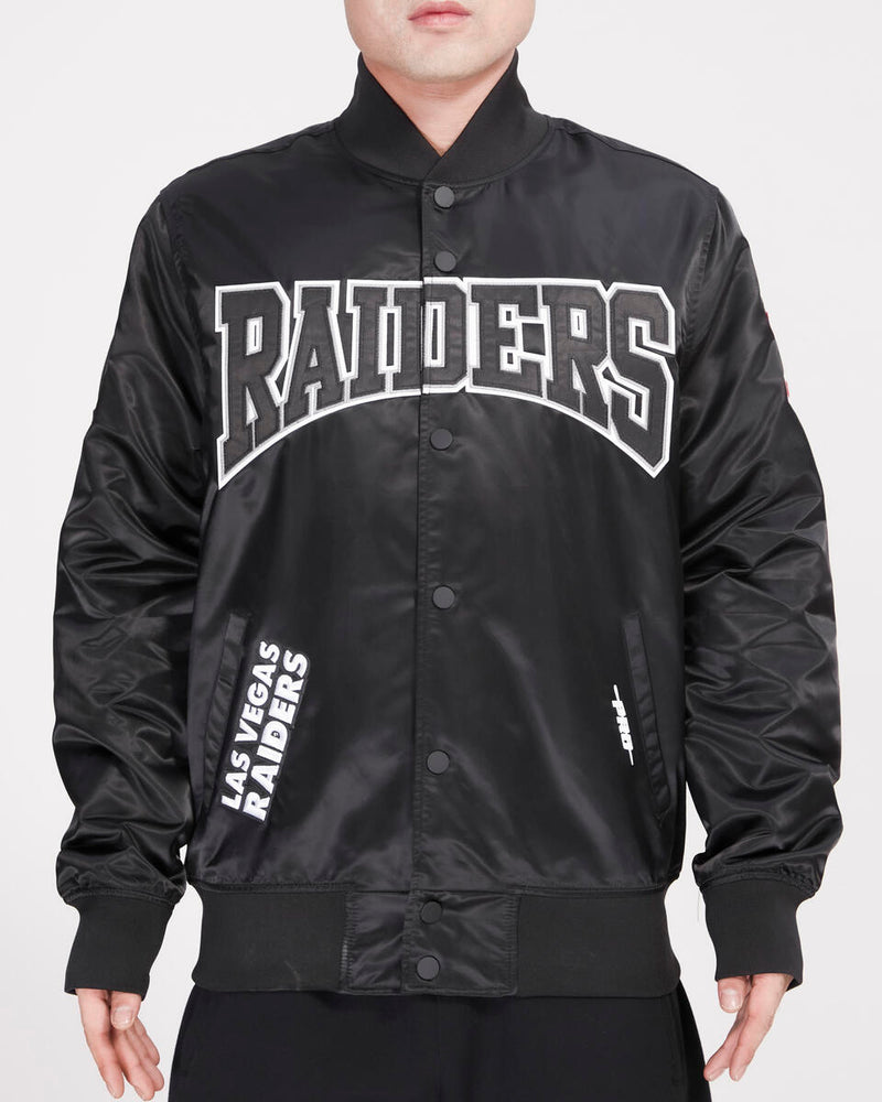Pro Standard 'Raiders Crest Emblem' Satin Jacket (Black) FOR645435 - Fresh N Fitted Inc