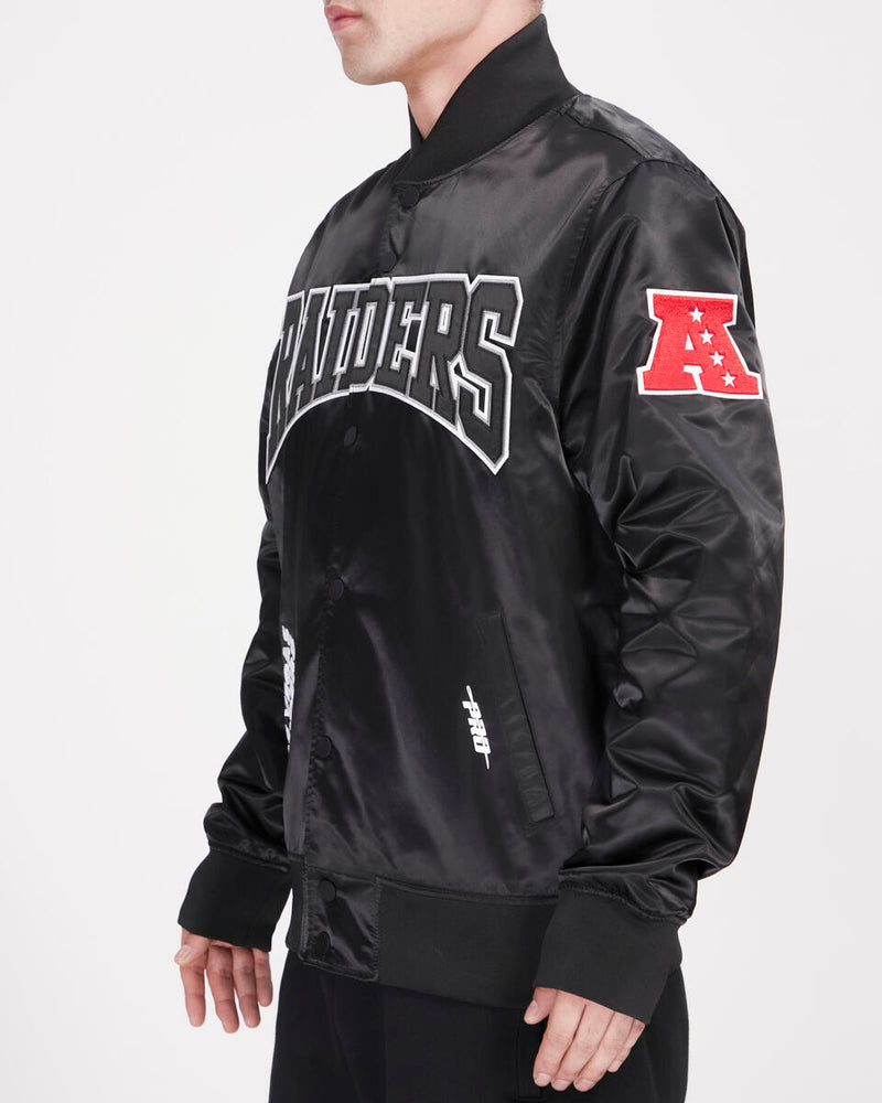 Pro Standard 'Raiders Crest Emblem' Satin Jacket (Black) FOR645435 - Fresh N Fitted Inc