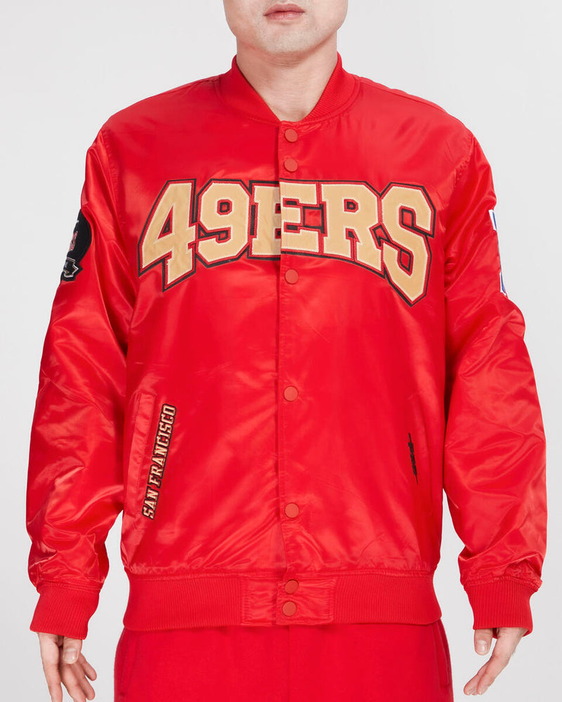 Pro Standard '49ers' Crest Emblem Satin Jacket (Red) FS4646068 - Fresh N Fitted Inc