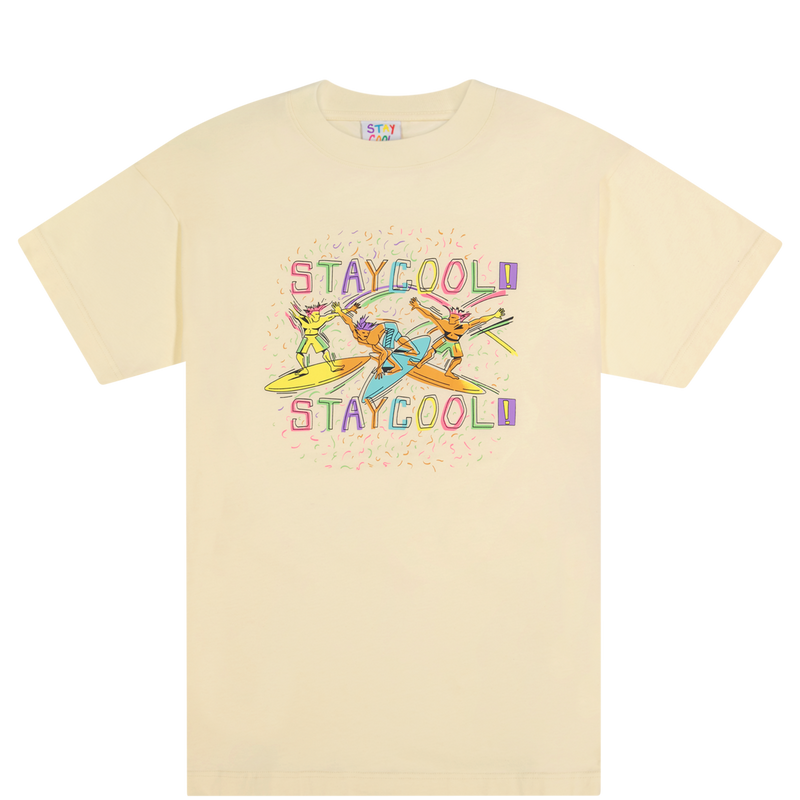 Stay Cool 'Surf' T-Shirt (Cream) - Fresh N Fitted Inc