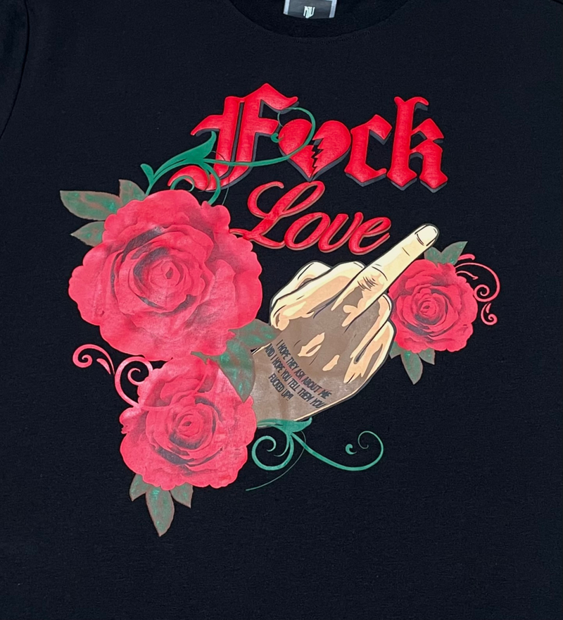 Motive Denim 'F@ck Love Heart' T-Shirt (Black) MT235 - Fresh N Fitted Inc