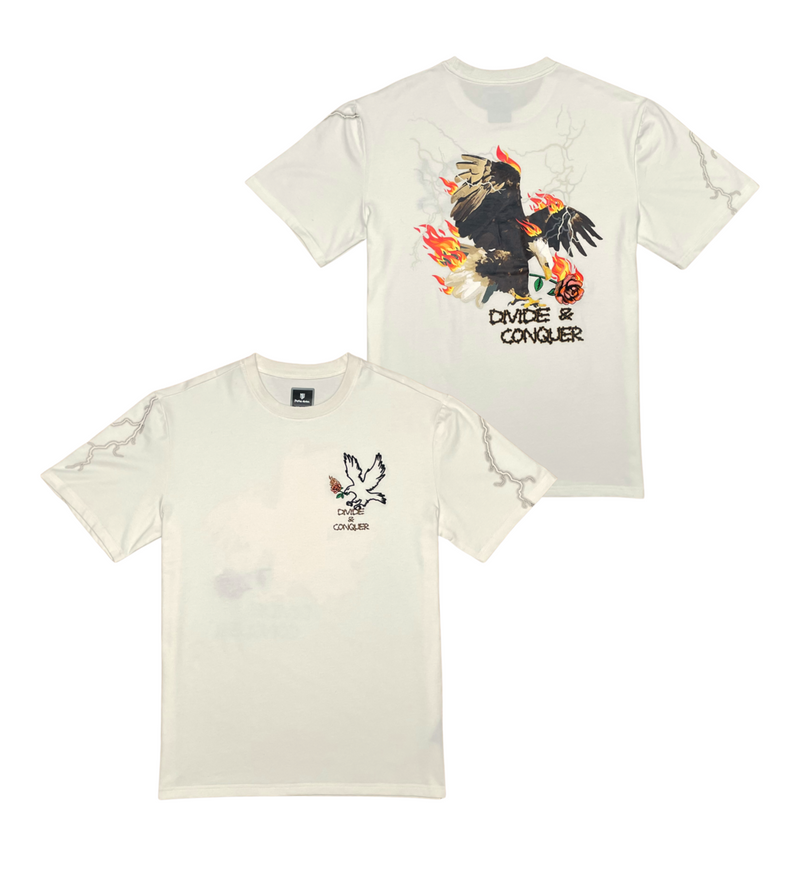 Motive Denim 'Divide & Conquer Eagle' T-Shirt (Cream) MT205 - Fresh N Fitted Inc