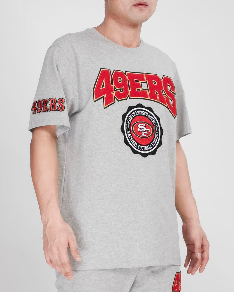 Pro Standard 'San Francisco 49ers Crest Emblem SJ Tee' Shirt (Heather Grey) FS4146069 - Fresh N Fitted Inc