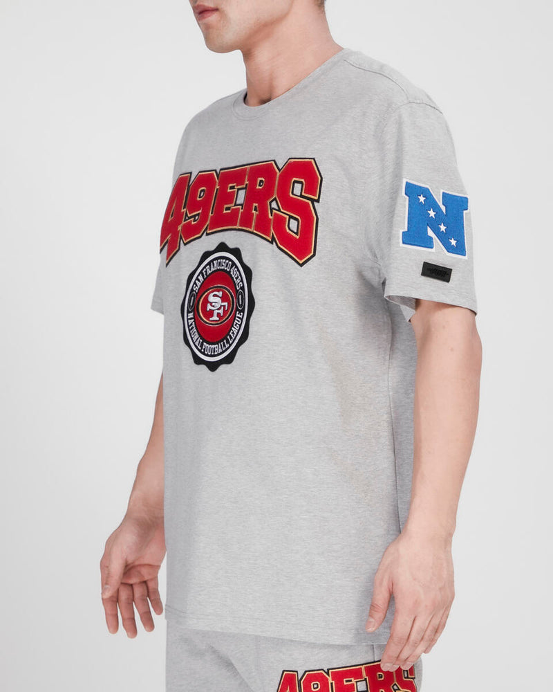 Pro Standard 'San Francisco 49ers Crest Emblem SJ Tee' Shirt (Heather Grey) FS4146069 - Fresh N Fitted Inc