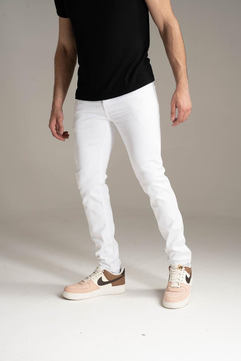 Spark 'Basic' Stretch Denim (White) S3027