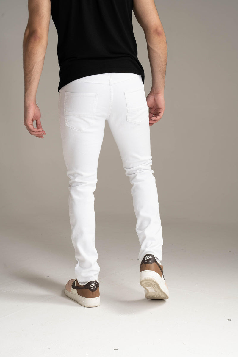 Spark 'Basic' Stretch Denim (White) S3027