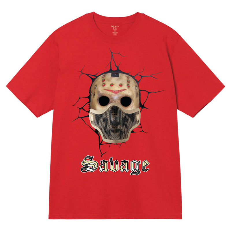 3Forty Inc. 'Savage Skull' T-Shirt (Red) 3901 - Fresh N Fitted Inc