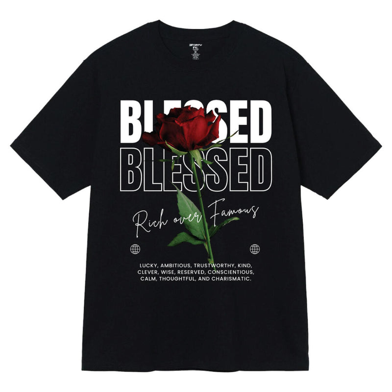 3Forty Inc. 'Blessed Rose' T-Shirt (Black) 3709 - Fresh N Fitted Inc