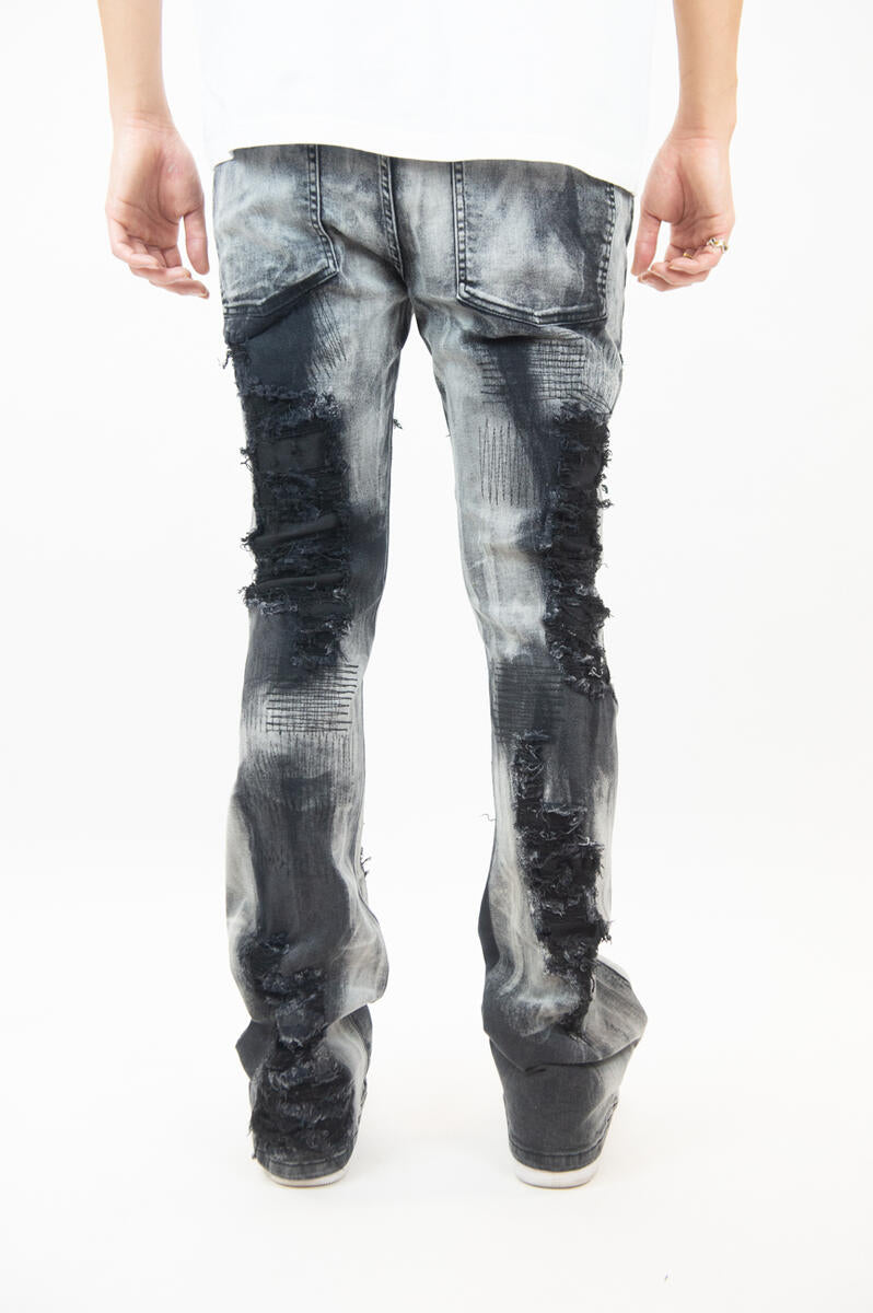 Rebel Minds 'Rip & Fray' Stacked Denim (Grey) 632-681 - FRESH N FITTED-2 INC