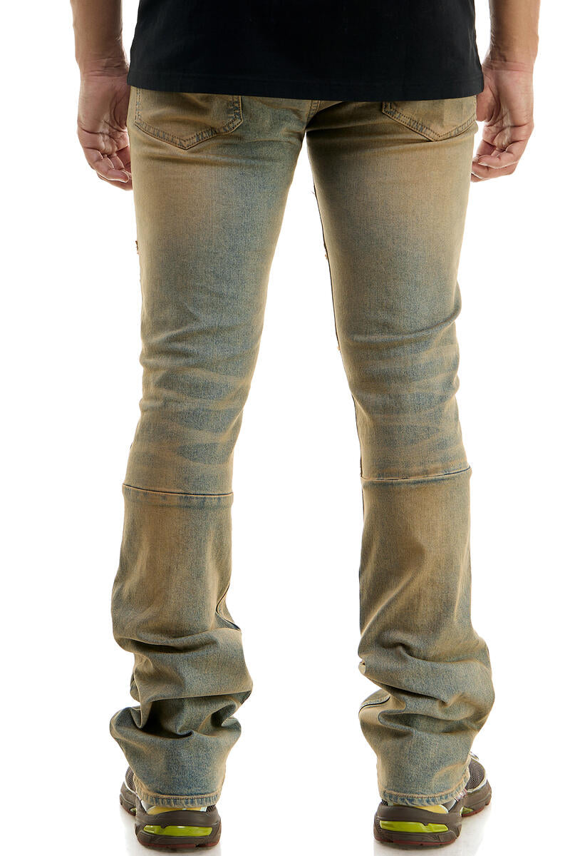 KDNK Raw Edge Skinny Flare Denim KND4602 (T.M.Blue) - FRESH N FITTED