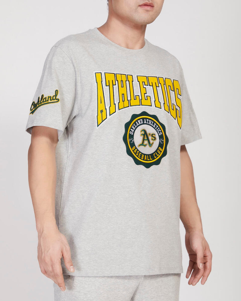 Pro Standard 'Oakland Athletics Crest Emblem SJ Tee' (Heather Grey) LOA1310263 - Fresh N Fitted Inc