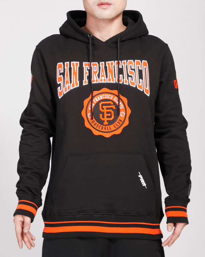 Pro Standard 'San Francisco Giants Crest Emblem RIB FLC PO Hoodie' (Black/Orange) LSG539284 - Fresh N Fitted Inc