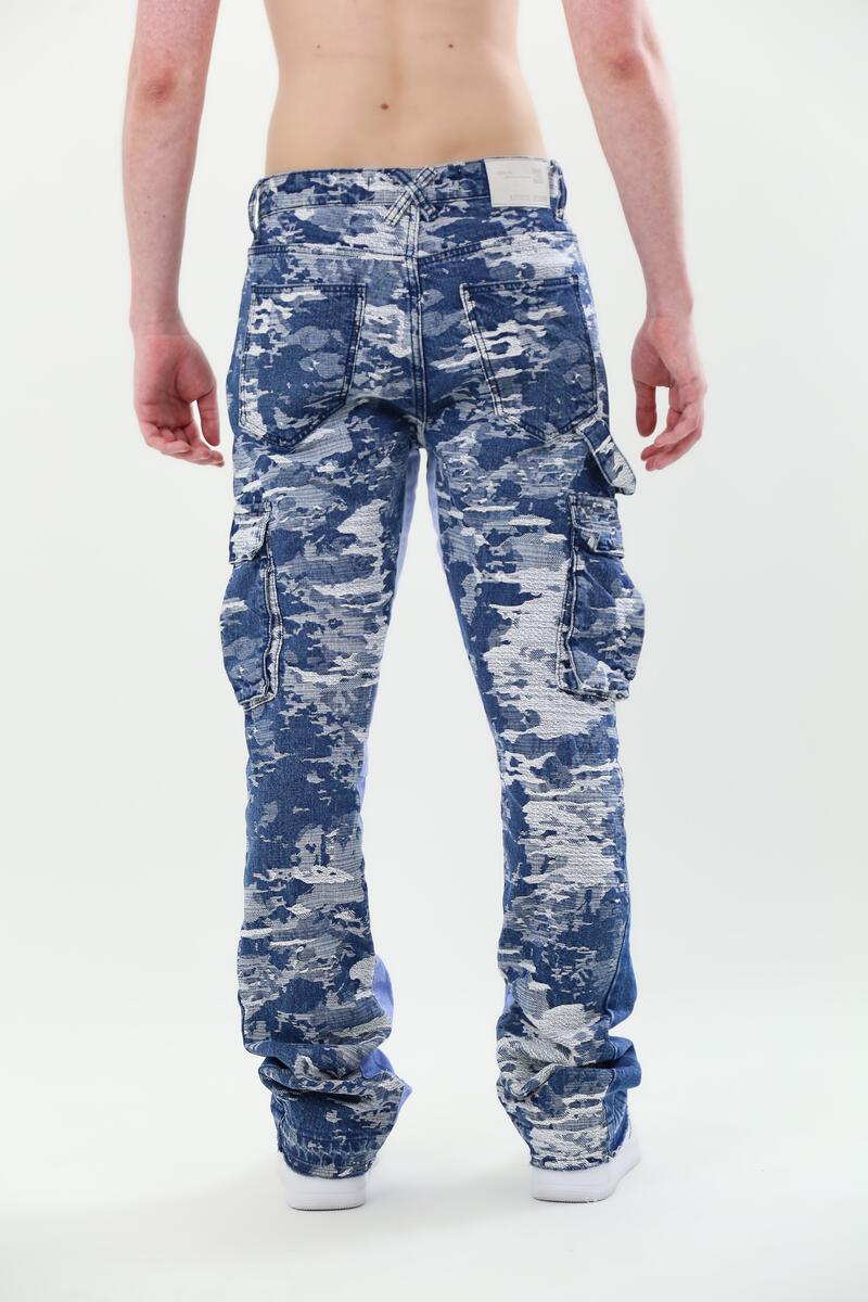 Armor Jeans Cargo Stacked Denim (Blue) - Fresh N Fitted Inc