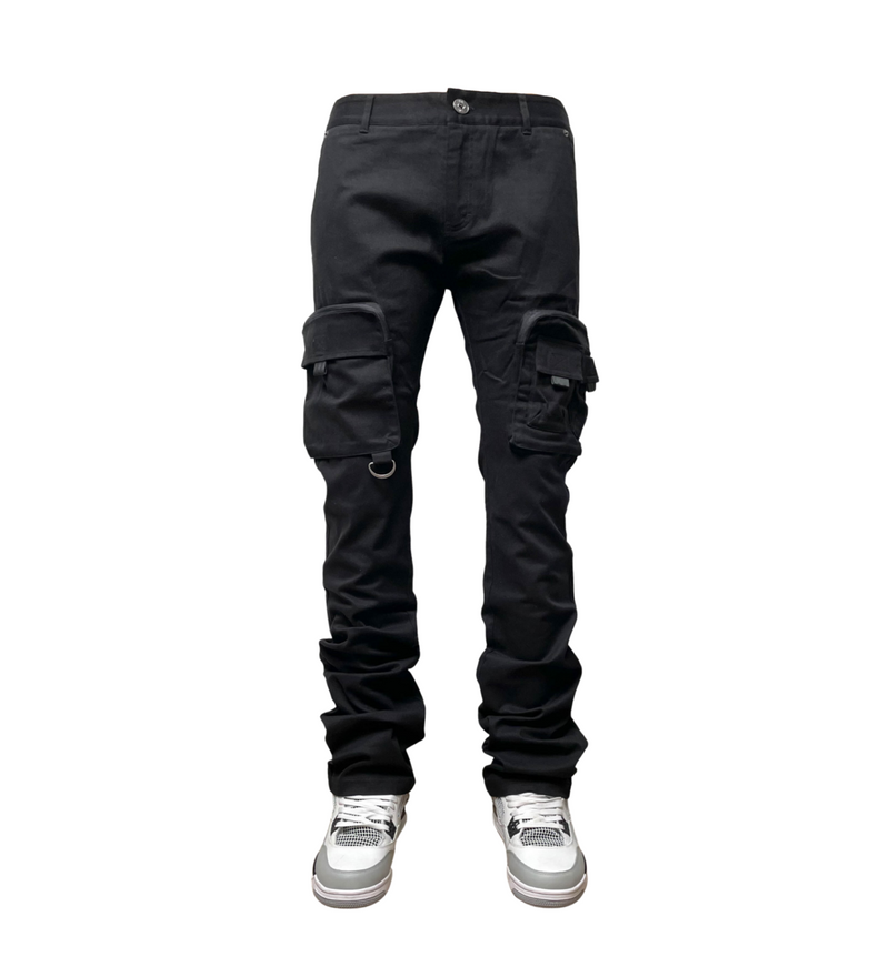 Genuine Twill Stacked Pants (Jet Black) GN3212 - Fresh N Fitted Inc