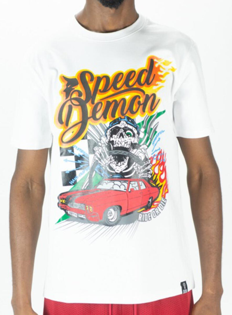 Rebel Minds 'Speed Demon' Graphic T-Shirt (White) 141-146