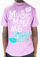 Rebel Minds 'Music Makes Me Fly' Graphic T-Shirt (Lt-Violet) 141-160 - FRESH N FITTED