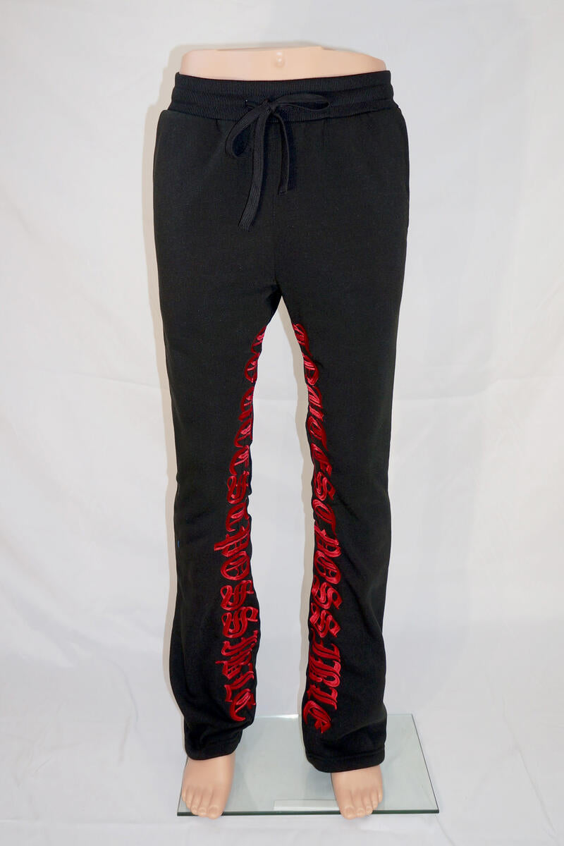 Spark 'Toughest Possible' Stack Fleece Pants (Black/Red) S3038 - Fresh N Fitted Inc