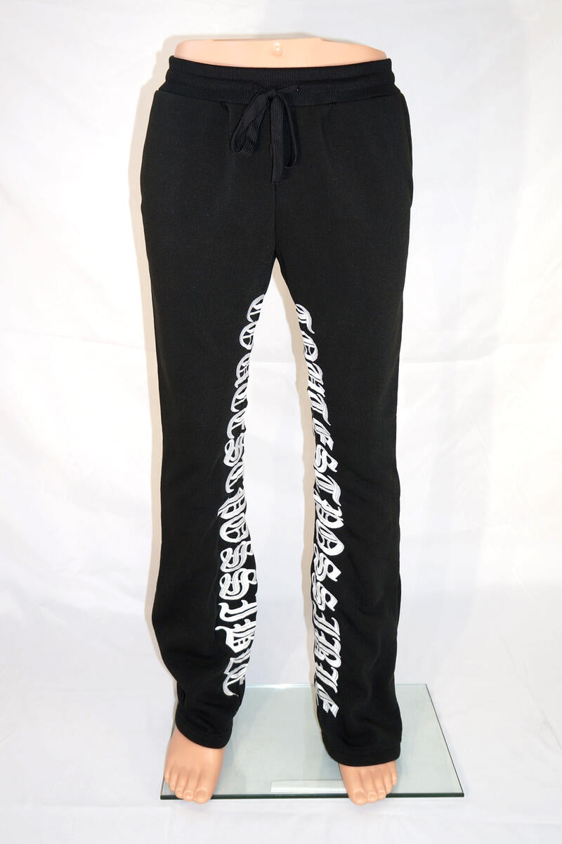 Spark 'Toughest Possible' Stack Fleece Pants (Black/White) S3038 - Fresh N Fitted Inc