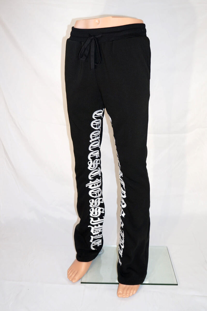 Spark 'Toughest Possible' Stack Fleece Pants (Black/White) S3038 - Fresh N Fitted Inc
