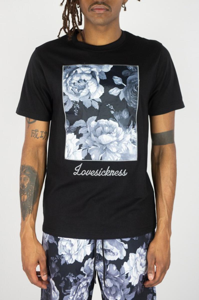 Rebel Minds 'Vintage Rose' T-Shirt (Black) 141-173