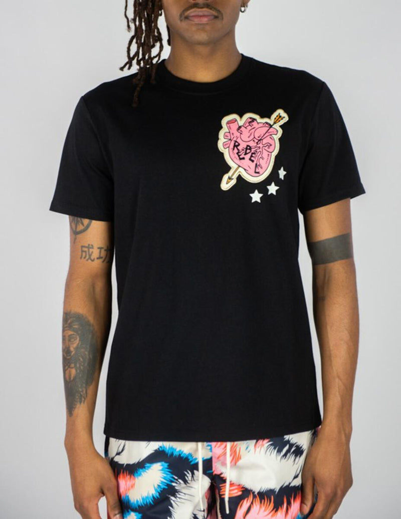 Rebel Minds 'Romance Tiger Patch' Graphic T-Shirt (Black) 141-184