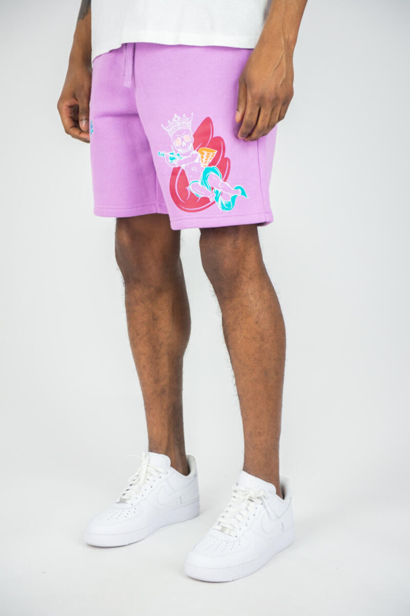 Rebel Minds 'Music Makes Me Fly' Fleece Shorts (Lt-Violet) 141-960