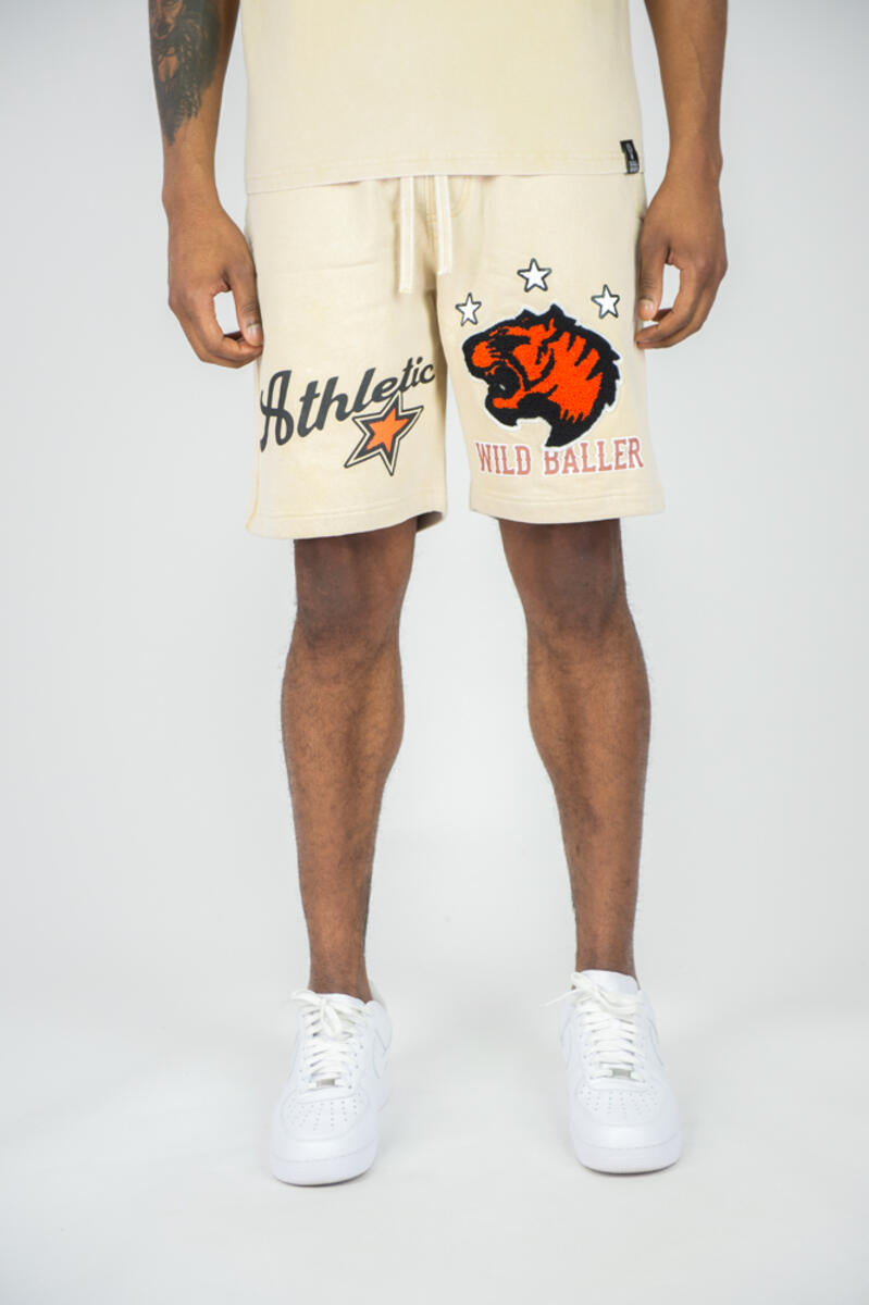 Rebel Minds 'Wild Baller' Fleece Shorts (Khaki) 141-964