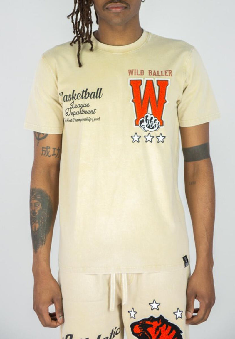 Rebel Minds 'Wild Baller' Graphic T-Shirt (Khaki) 141-164