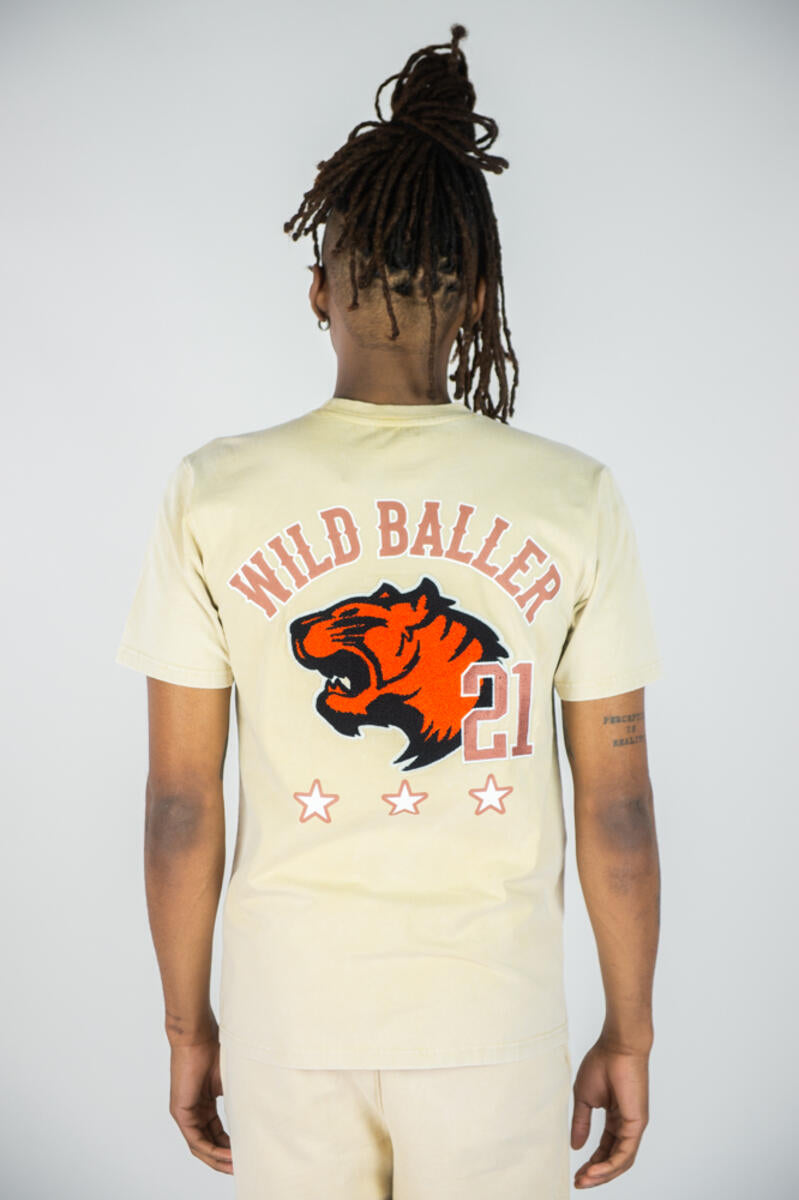 Rebel Minds 'Wild Baller' Graphic T-Shirt (Khaki) 141-164