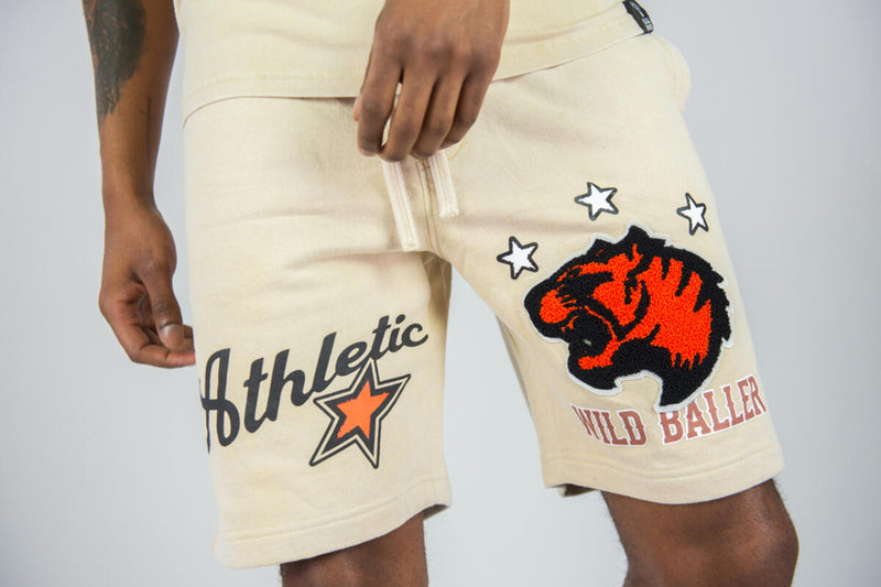 Rebel Minds 'Wild Baller' Fleece Shorts (Khaki) 141-964