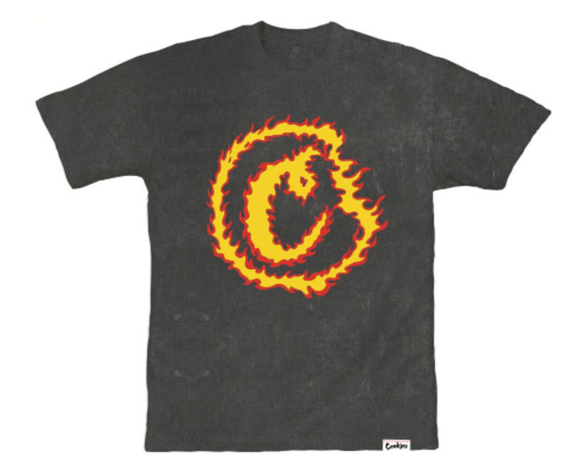 Cookies 'On Fire' T-Shirt (Washed Black)