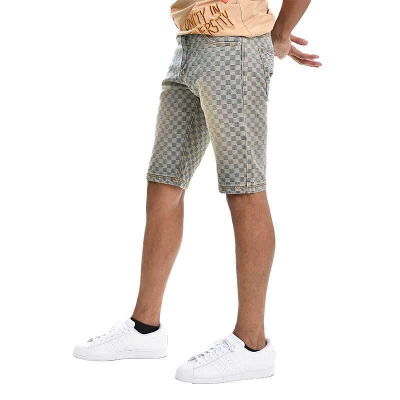 Switch 'Jacquard' Denim Shorts (Khaki) SS4706