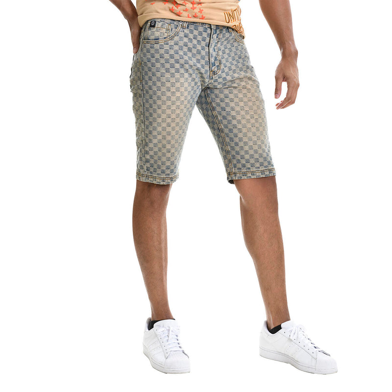 Switch 'Jacquard' Denim Shorts (Khaki) SS4706