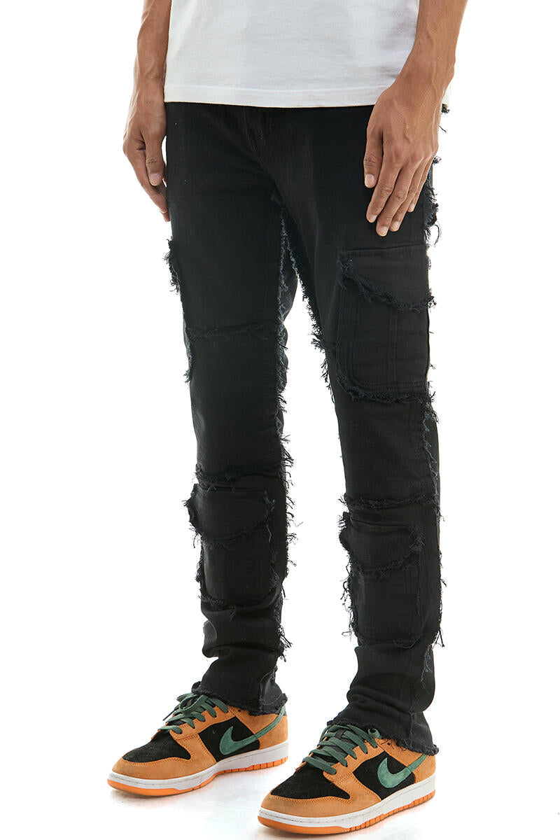 KDNK 'Cargo Skinny'  Denim KND4630 (Jet Black)