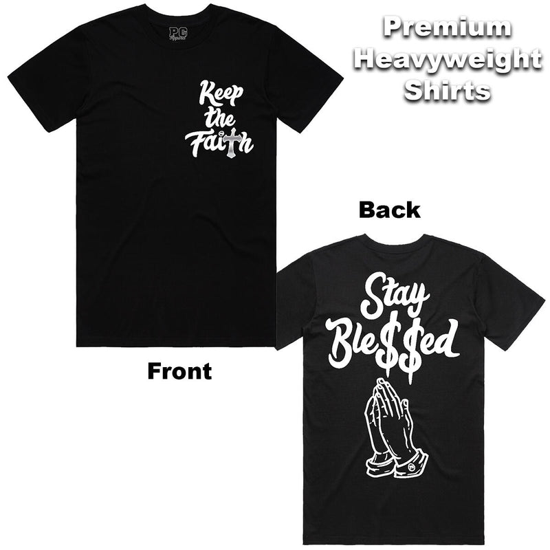 PG Apparel 'Keep The Faith' T-Shirt (Black/White) KTF100 - Fresh N Fitted Inc 2