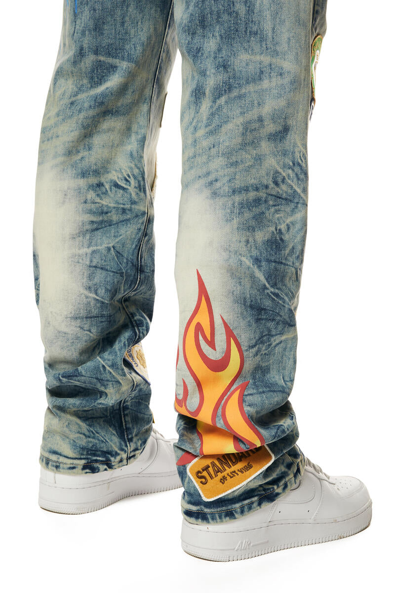 Smoke Rise 'Multi Patch' Denim (Metro Blue) JP24126