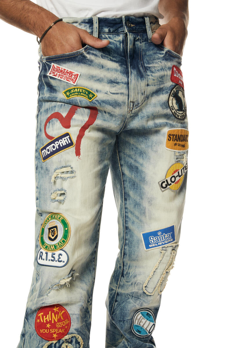 Smoke Rise 'Multi Patch' Denim (Metro Blue) JP24126