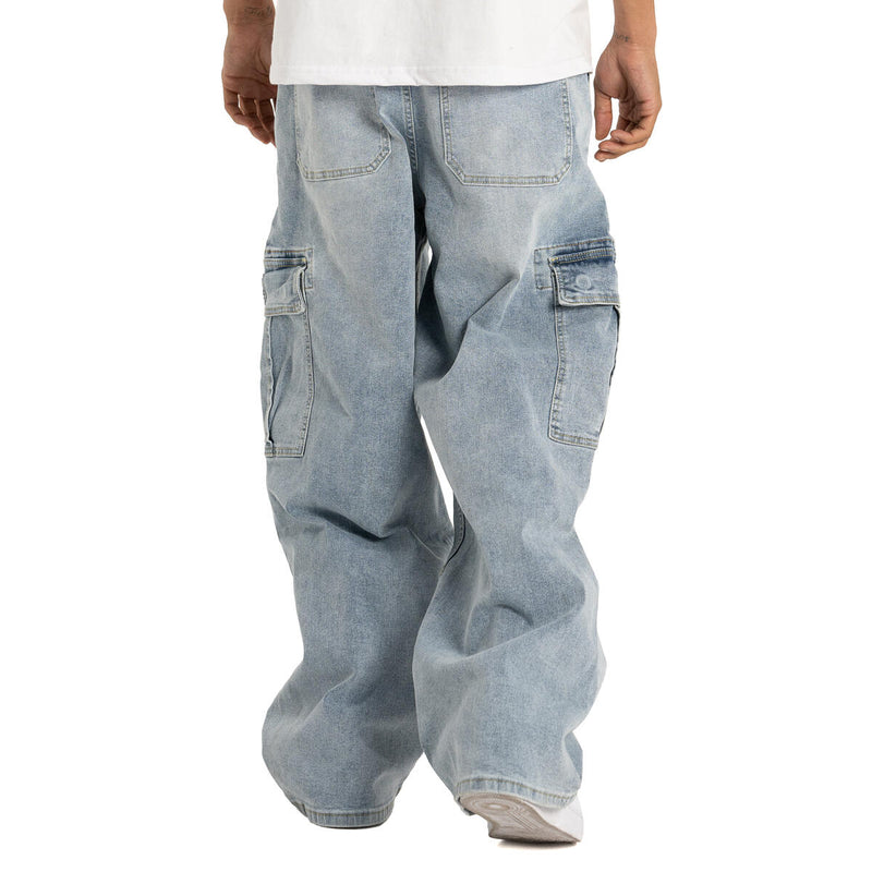 Pro Club Heavyweight Baggy Cargo Denim Cargo (Light Stonewash) 32PC0606