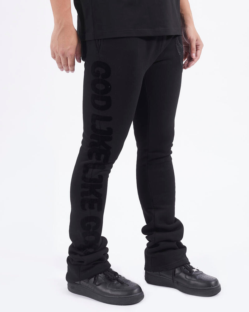 Roku Studio 'God Like' Stacked Sweatpants (Black) RK4481305