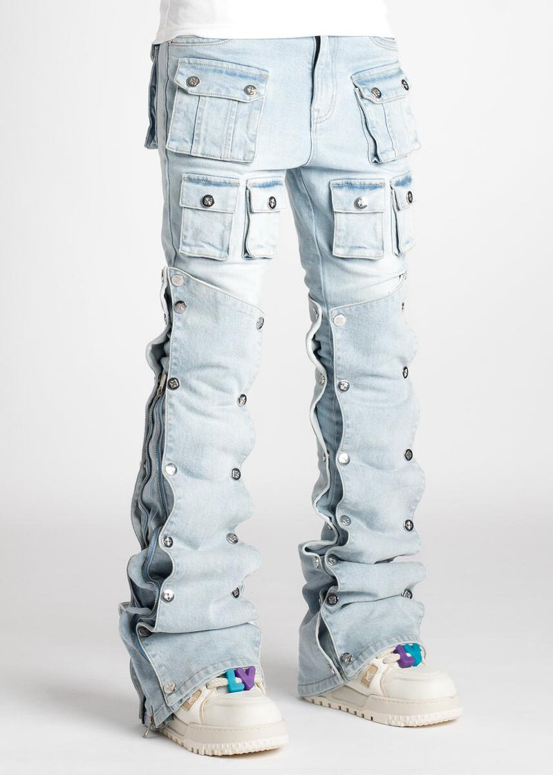 Guapi 'Carpenter Cargo Style' Stacked Premium Denim