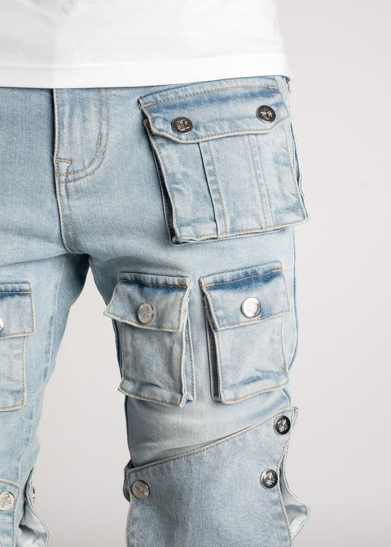 Guapi 'Carpenter Cargo Style' Stacked Premium Denim