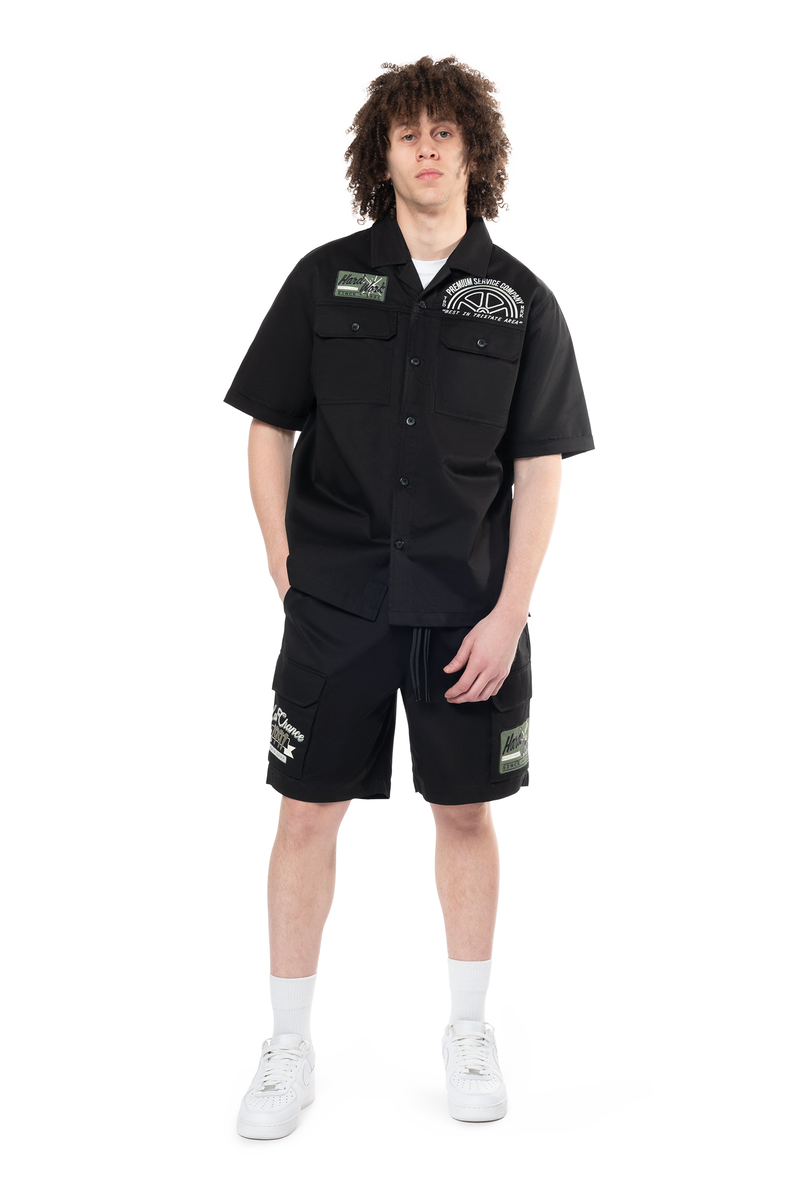 Smoke Rise 'Pitshop'Twill Shirt (Black) WH24587 - FRESH N FITTED-2 INC