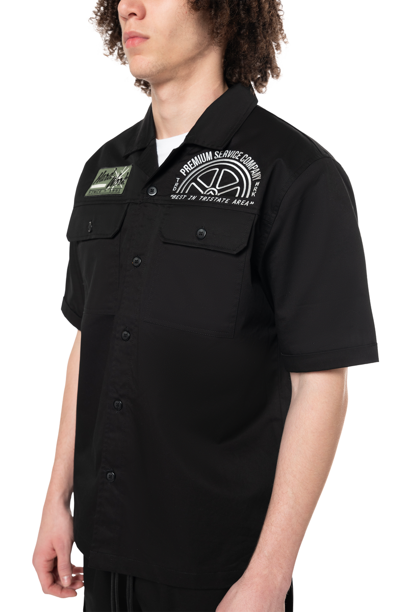 Smoke Rise 'Pitshop'Twill Shirt (Black) WH24587 - FRESH N FITTED-2 INC