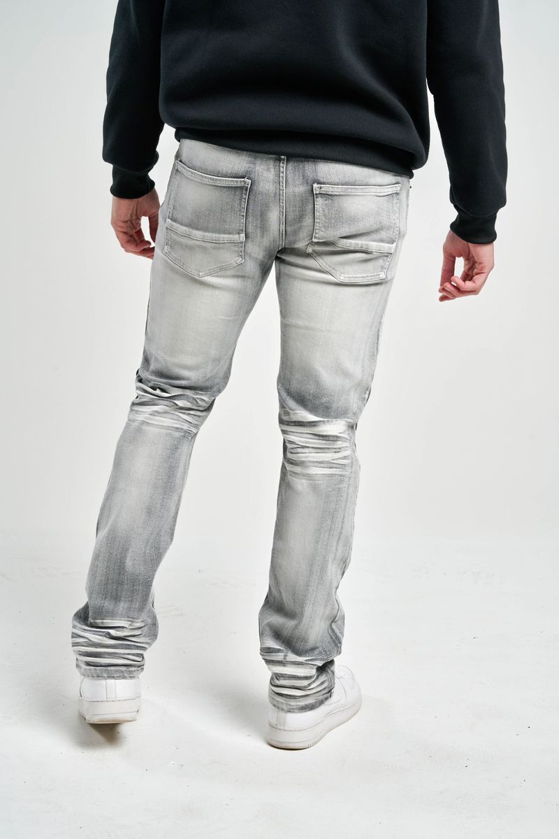 Spark Slim Straight Stretch Denim (Gray) S4404 - FRESH N FITTED