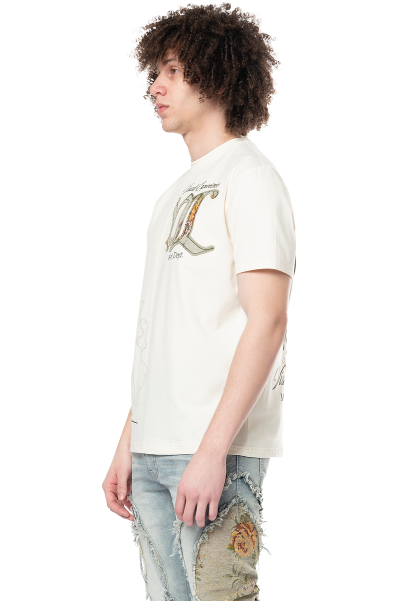 Smoke Rise 'Tapestry Patch SS' Shirt (Ecru)  KT24569