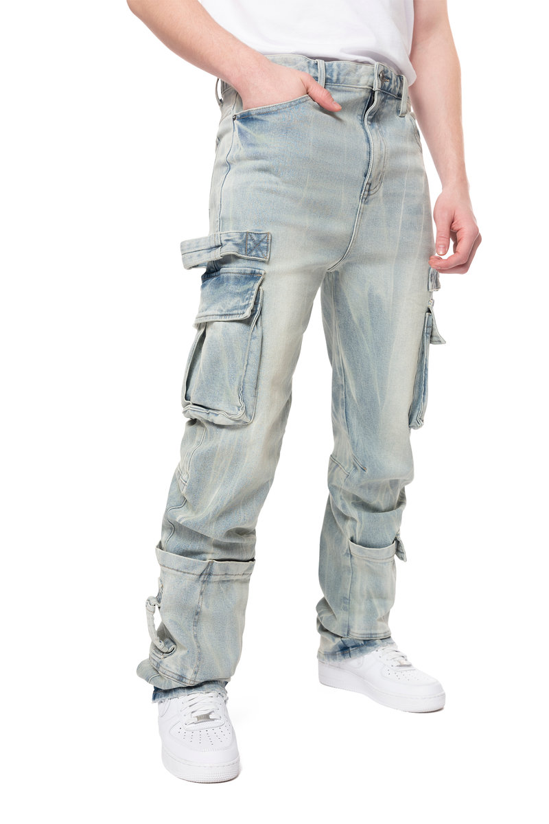 Smoke Rise 'Handle Cargo Pocket' Denim (Seville Blue) JP24547